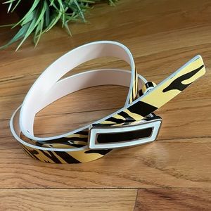 Vintage Italian leather animal print belt